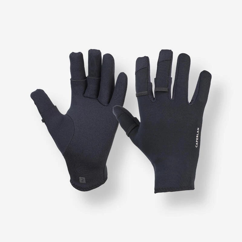 Gants De Pêche 500 Thermo Néoprène 1mm Noirs Avec 3 Doigts Ouvrables 3 Gants De Pêche 500 Thermo Néoprène 1mm Noirs Avec 3 Doigts Ouvrables