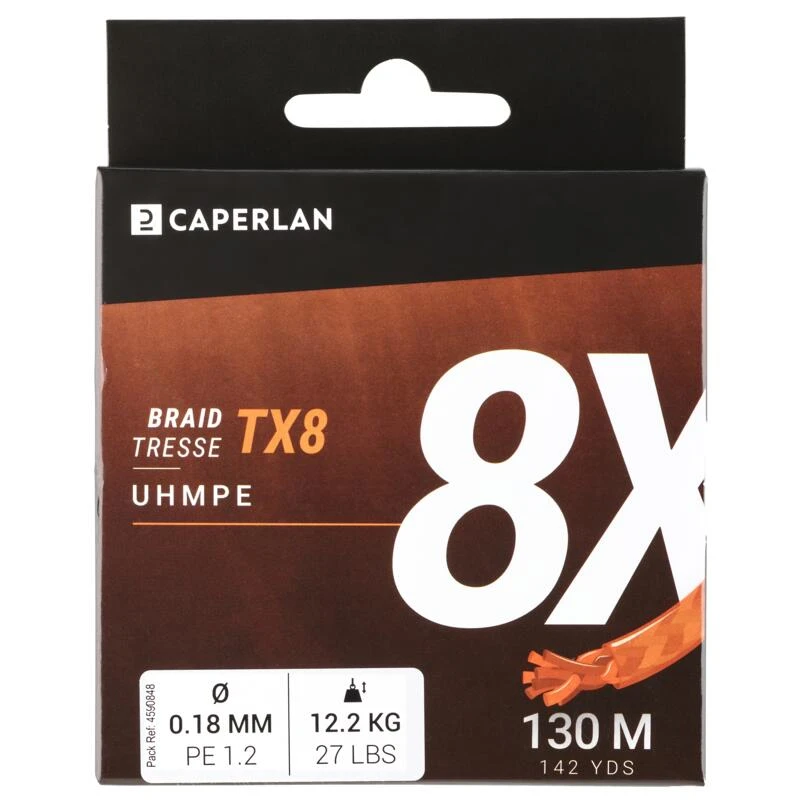 TRESSE PECHE AUX LEURRES TX8 ORANGE 130M 5 TRESSE PECHE AUX LEURRES TX8 ORANGE 130M – Image 3